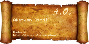 Akerman Ottó névjegykártya